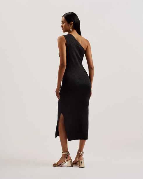 KALEYY-Dresses-One Shoulder Lurex Knit Midi Dress- Ted Baker Romania